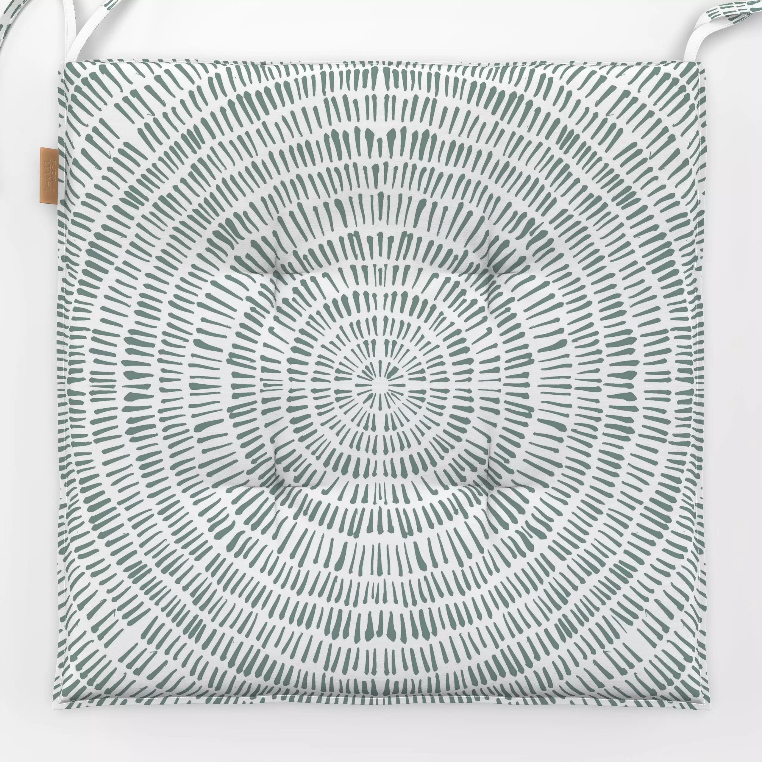 Sitzkissen Lined circle - modern green - Sommer, Symbole & Muster, Anlässe, Ostern - von „Heyduda"; Muster, Pinselstrich, sk...