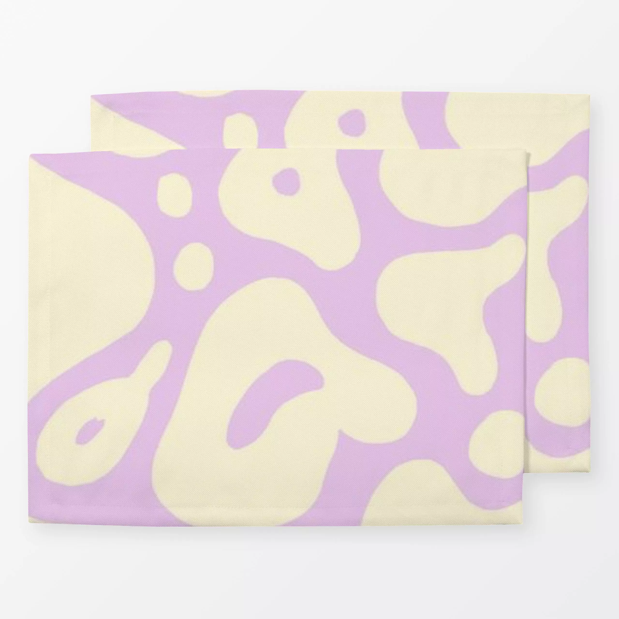 Tischset Muster flieder - Symbole & Muster, Retro & Vintage - von „Studio Dolci"; abstrakt, Retro, Weiss, feminin, flieder, ...