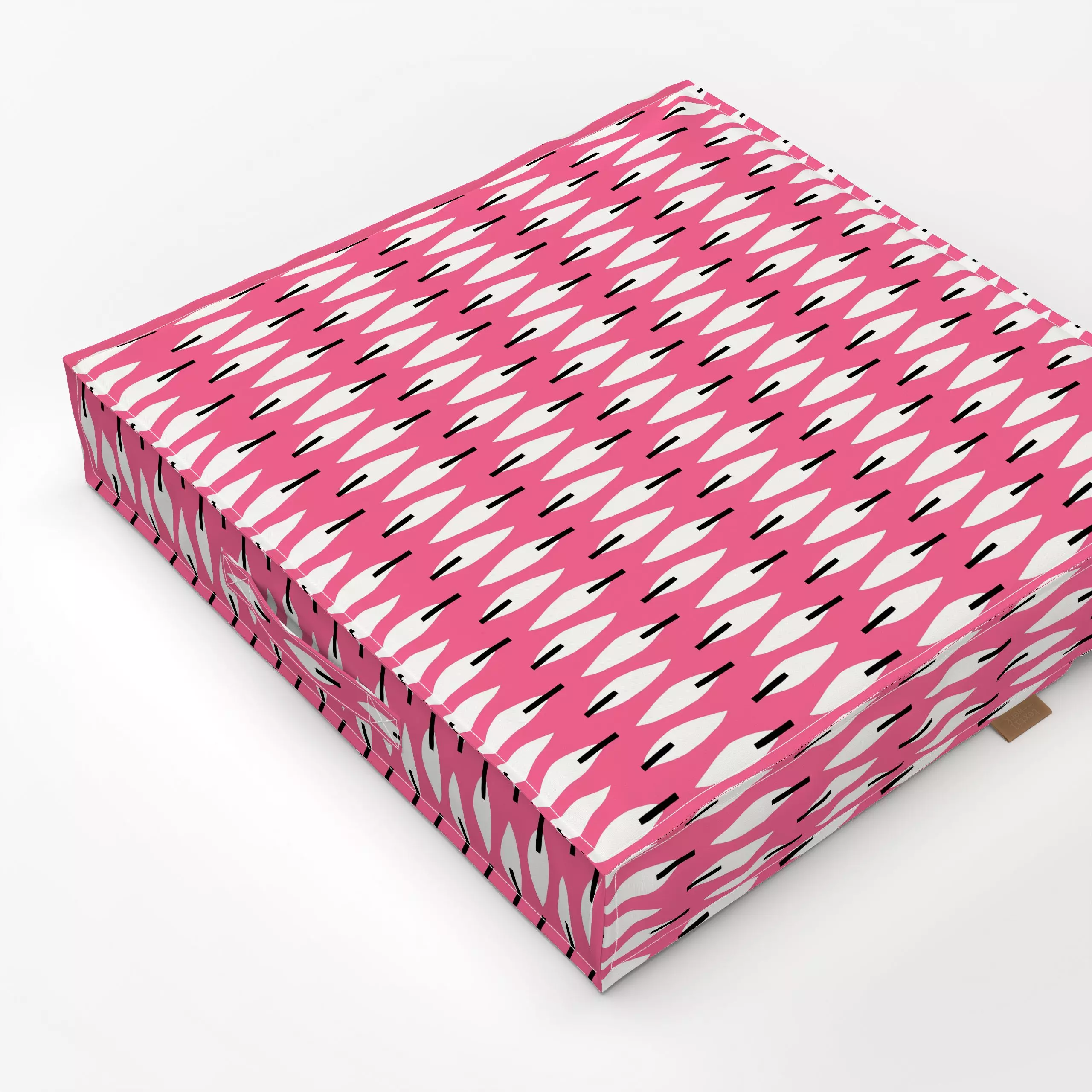 Bodenkissen Autumn Whispers Pink - Symbole & Muster - von „Lisa Jasmin Bauer"; Muster, abstrakt, Blätter, pink, Herbst, patt...