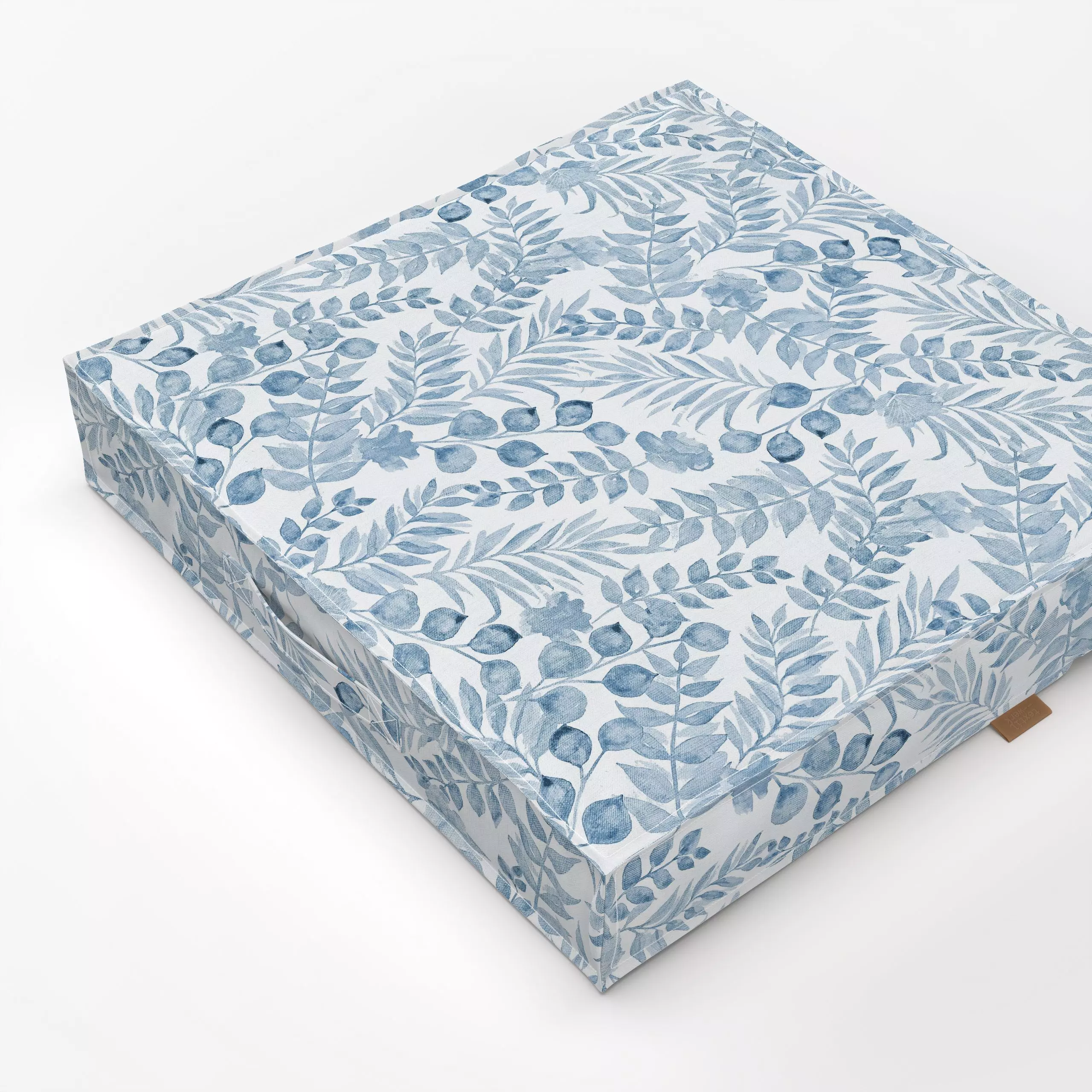 Bodenkissen Cottage Spring Blätter Blau - Blumen & Florales, Pflanzen & Botanik - von „Bloomery Decor"; Blumen, Blätter, lan...