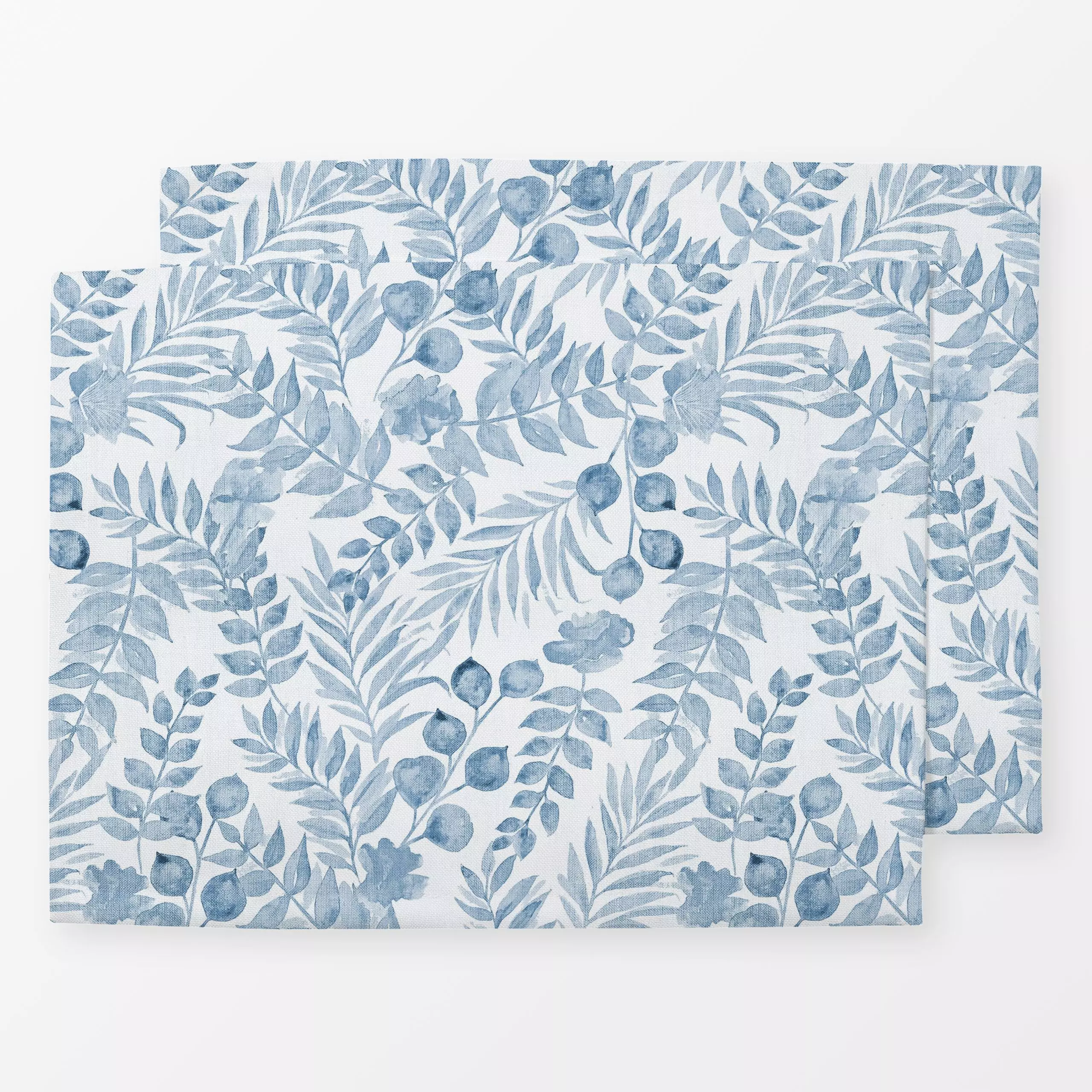 Tischset Cottage Spring Blätter Blau - Blumen & Florales, Pflanzen & Botanik - von „Bloomery Decor"; Blumen, Blätter, landha...