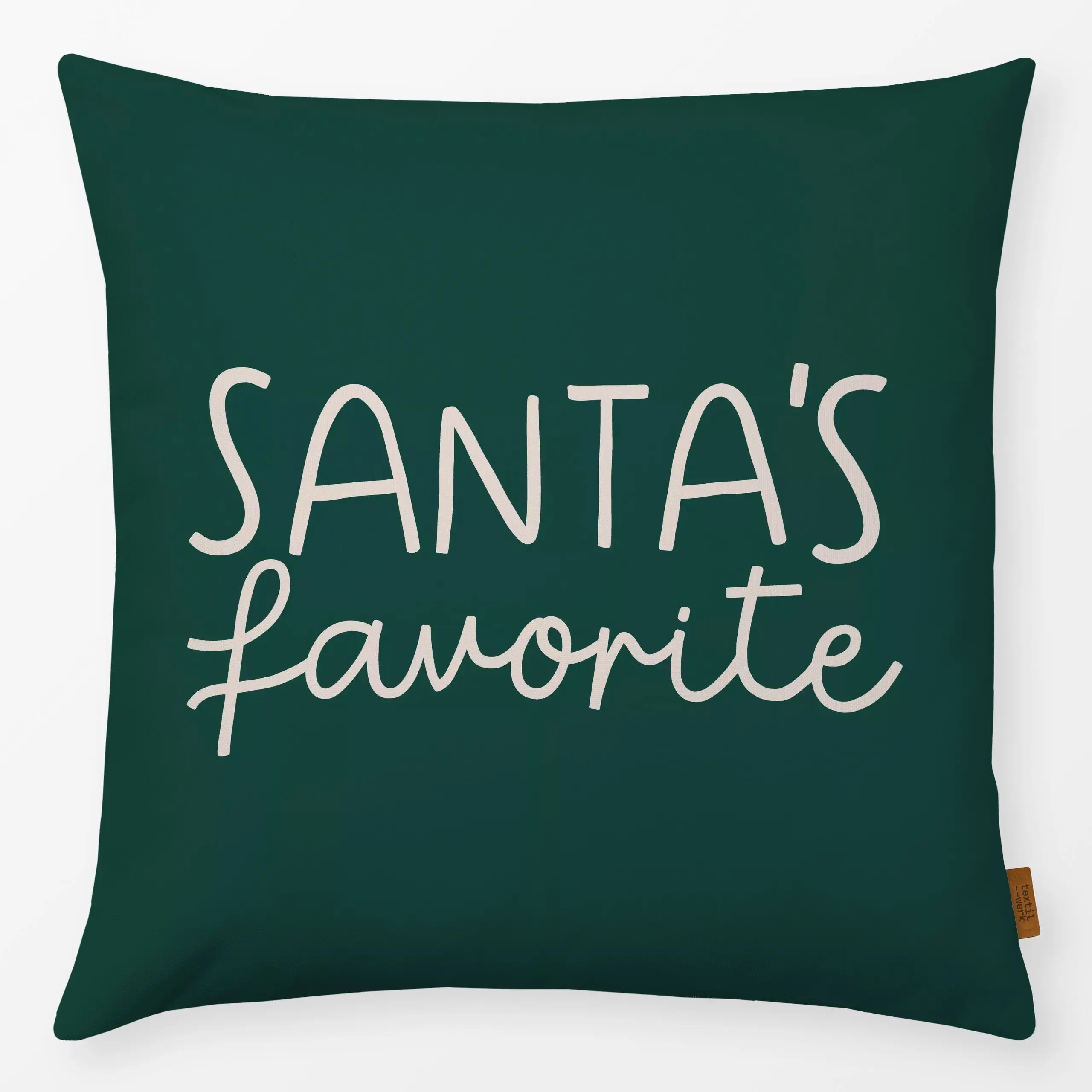 Kissen Santas Favorite grün - Weihnachten, Winter - von „Studio Kesse"