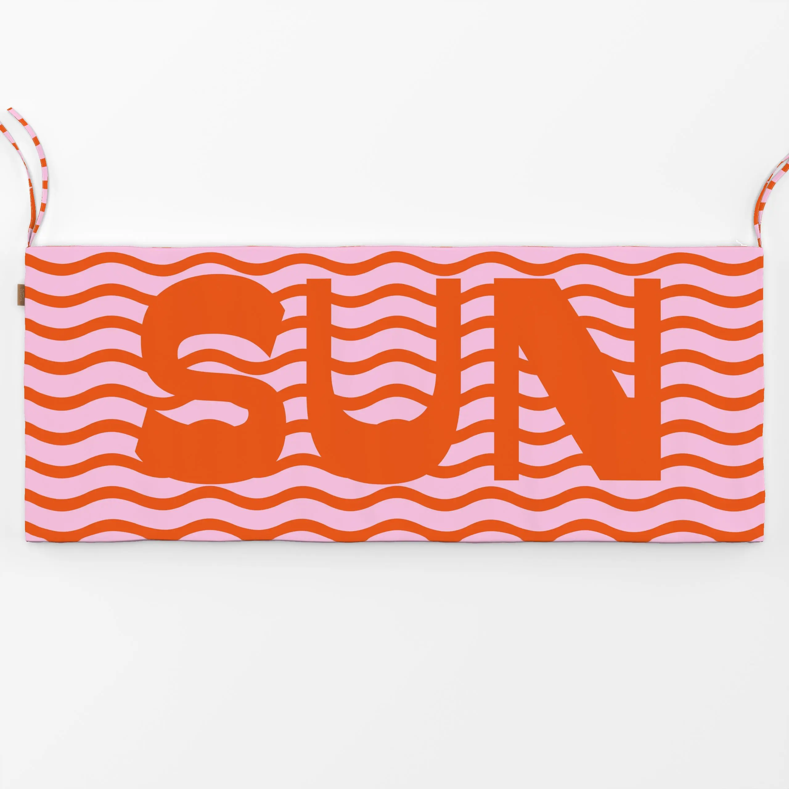 Bankauflage Sun Waves Orange - Sommer, Sprüche & Schriftzüge, Symbole & Muster - von „Jana Moßmann"; Sommer, wellen, typo, s...