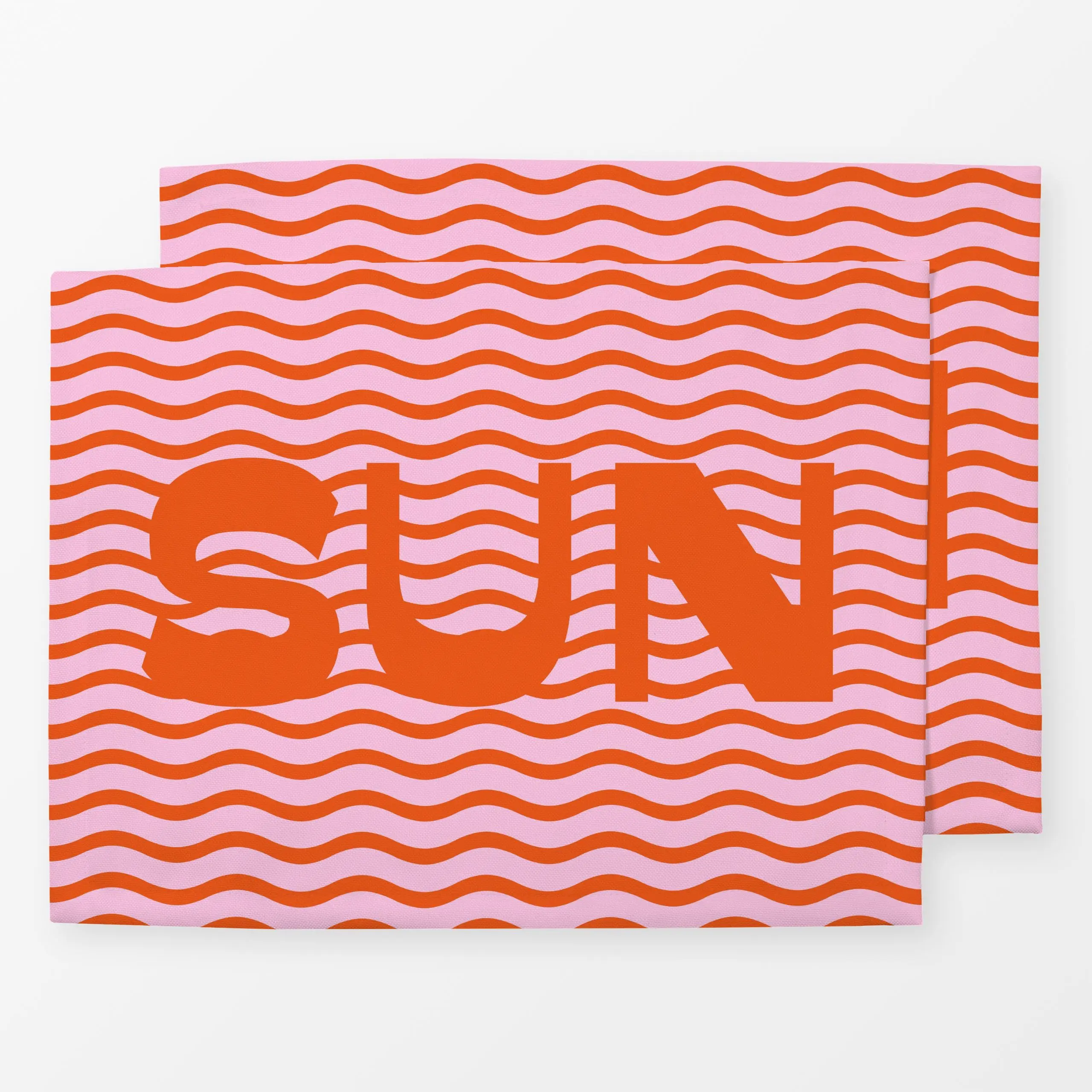 Tischset Sun Waves Orange, Spruch, Sommer, von Jana Moßmann