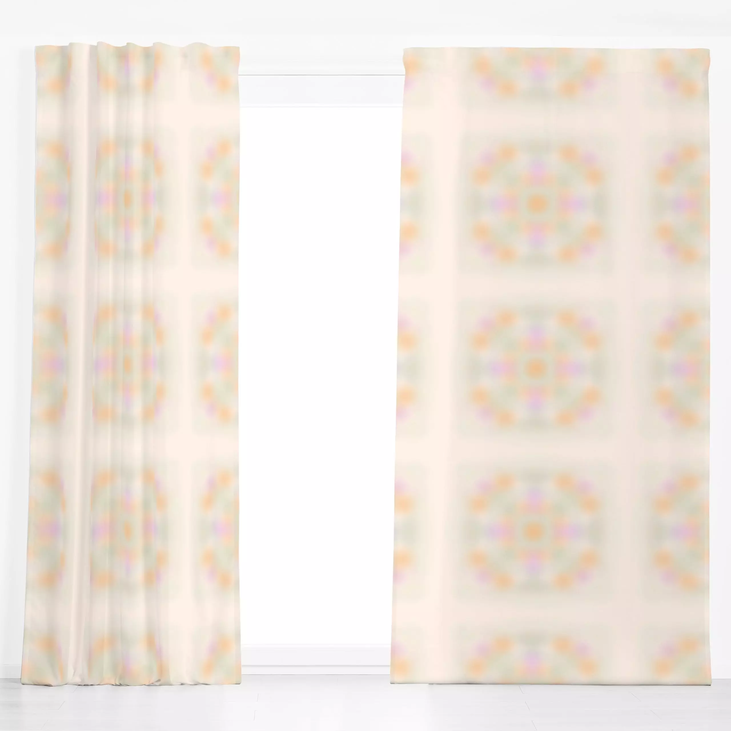 Dekovorhang Soft Dreams - Frühling, Retro & Vintage - von „Patries Elisabeth"; hippie, minimal, pastel, zart, soft, Farbverl...