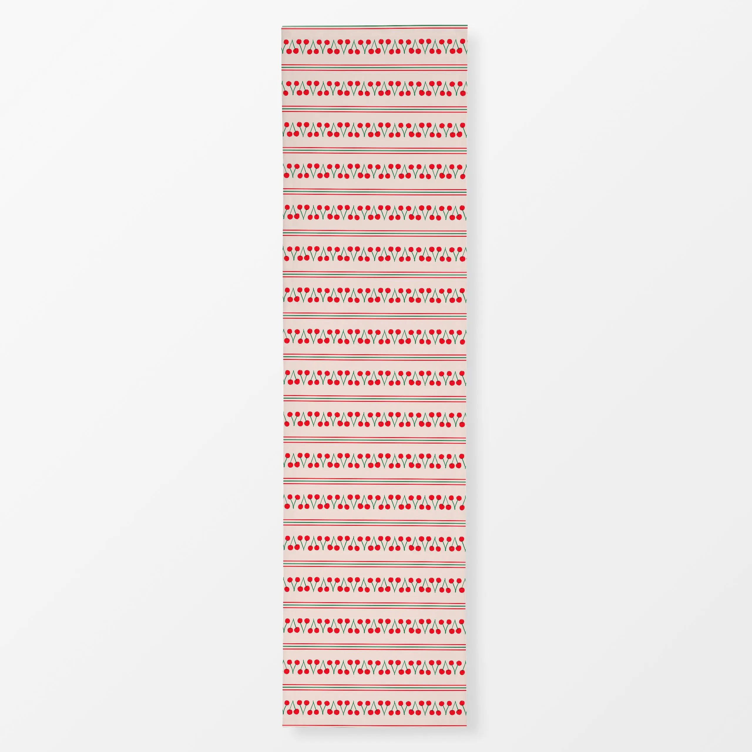 Tischläufer Kirschen Cherry Streifen, gemustert, Früchte, Sommer, von Kathrin Woo