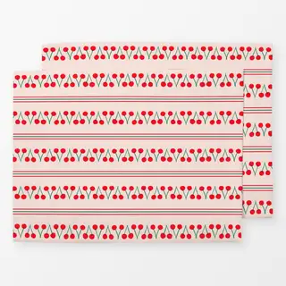 Tischset Kirschen Cherry Streifen
