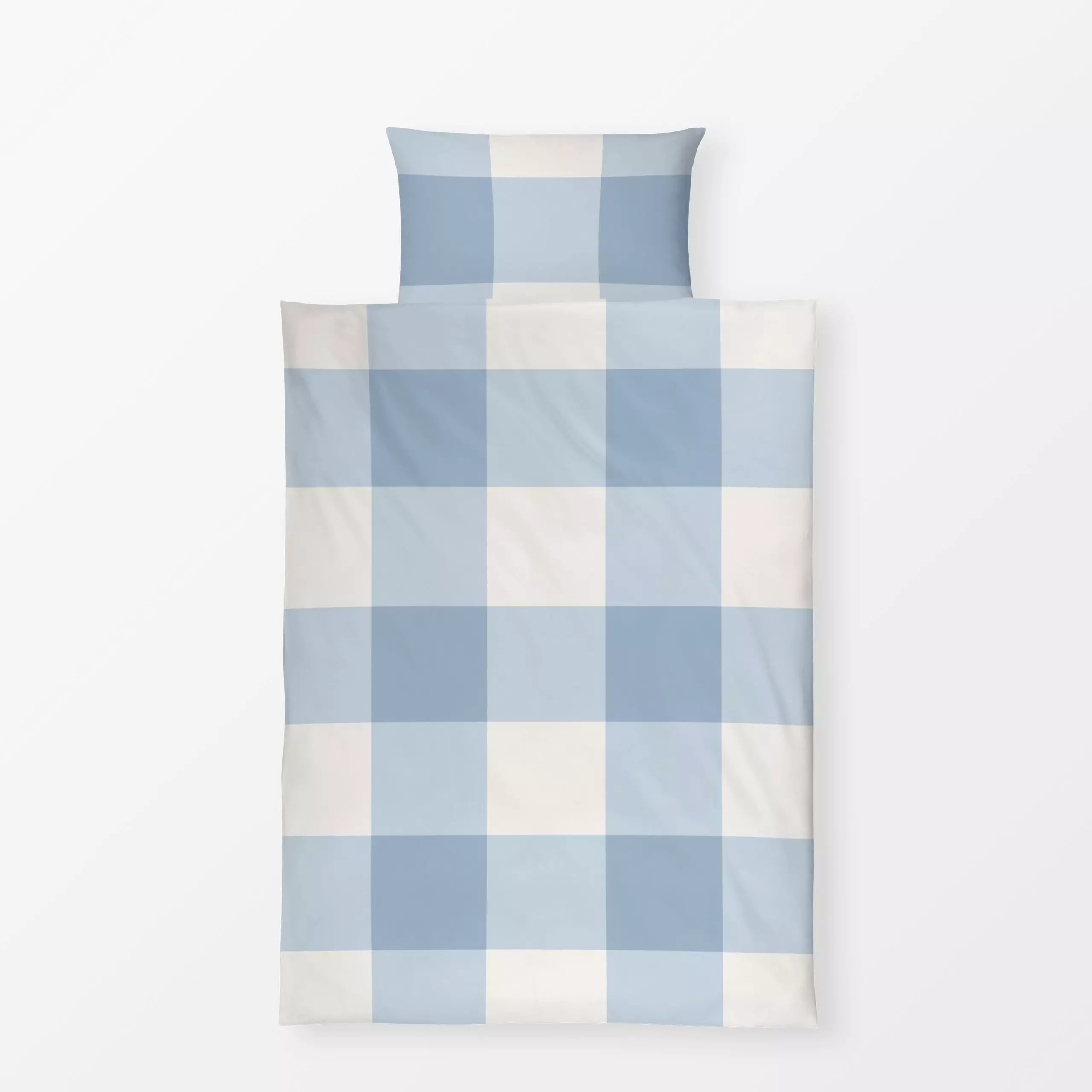 Bettwäsche Gingham Blau - Herbst, Symbole & Muster - von „Vivian Hasenclever"; klassisch, Herbstdeko, kariert, hellblau, Lan...