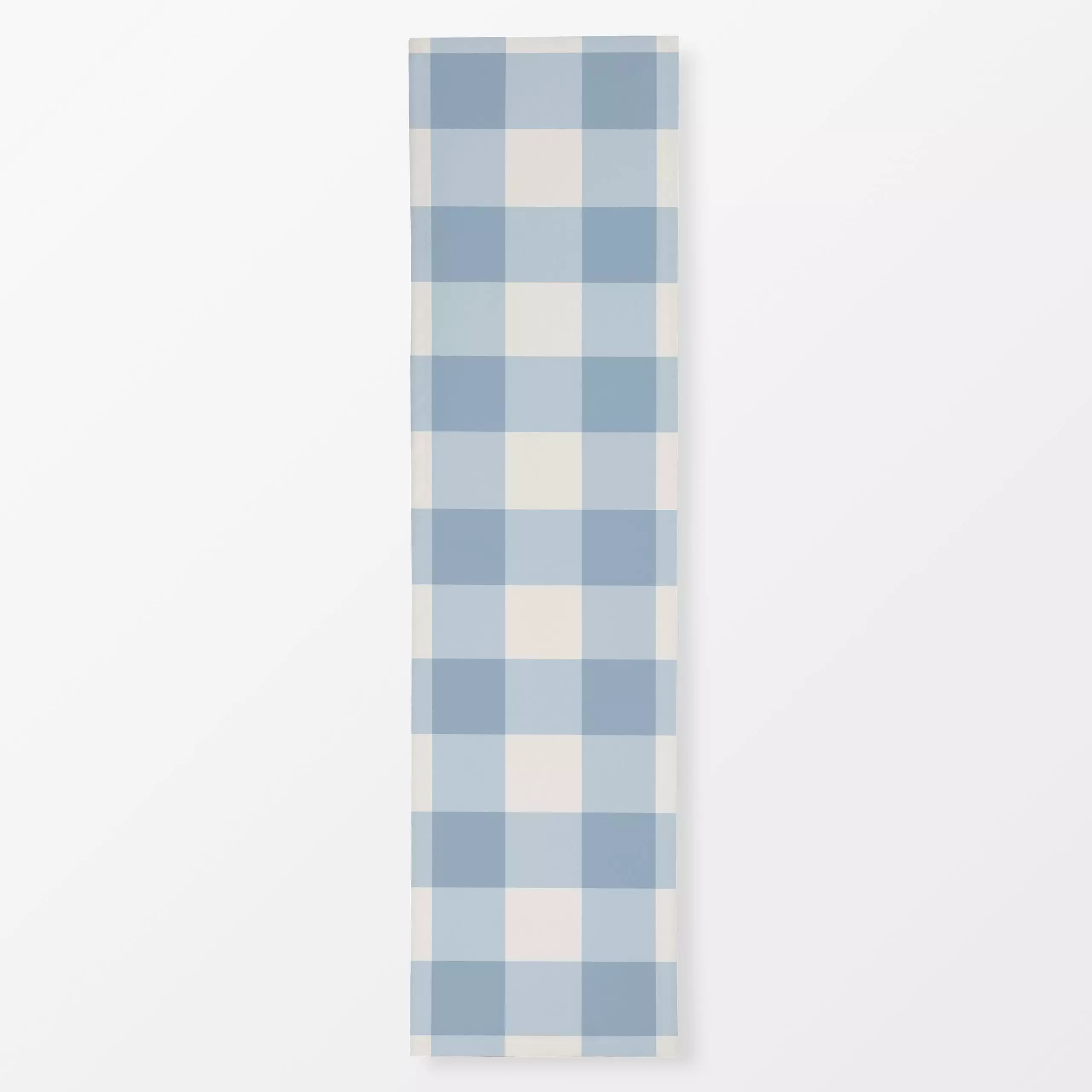 Tischläufer Gingham Blau - Herbst, Symbole & Muster - von „Vivian Hasenclever"; klassisch, Herbstdeko, kariert, hellblau, La...