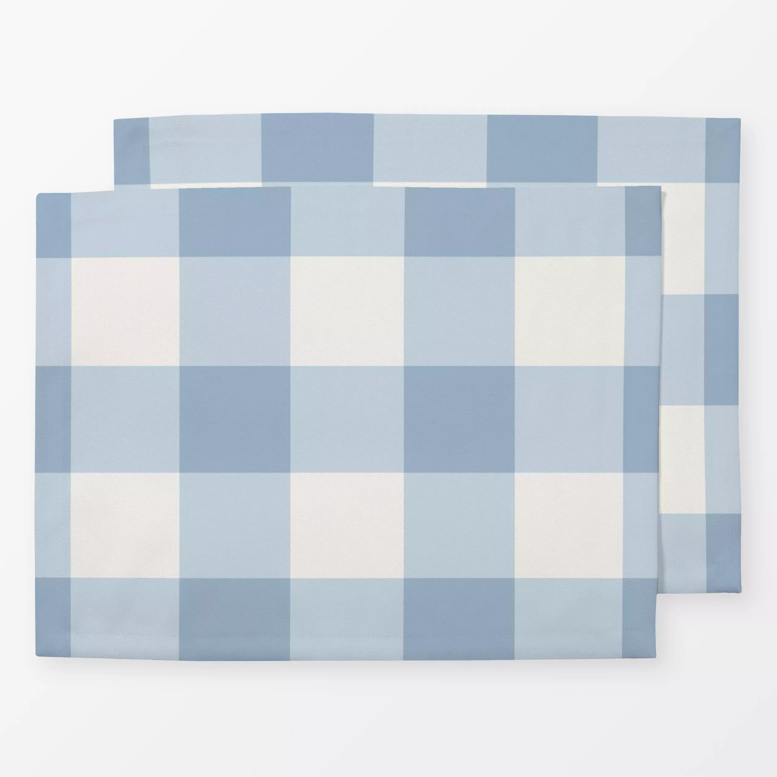 Tischset Gingham Blau - Herbst, Symbole & Muster - von „Vivian Hasenclever"; klassisch, Herbstdeko, kariert, hellblau, Landh...