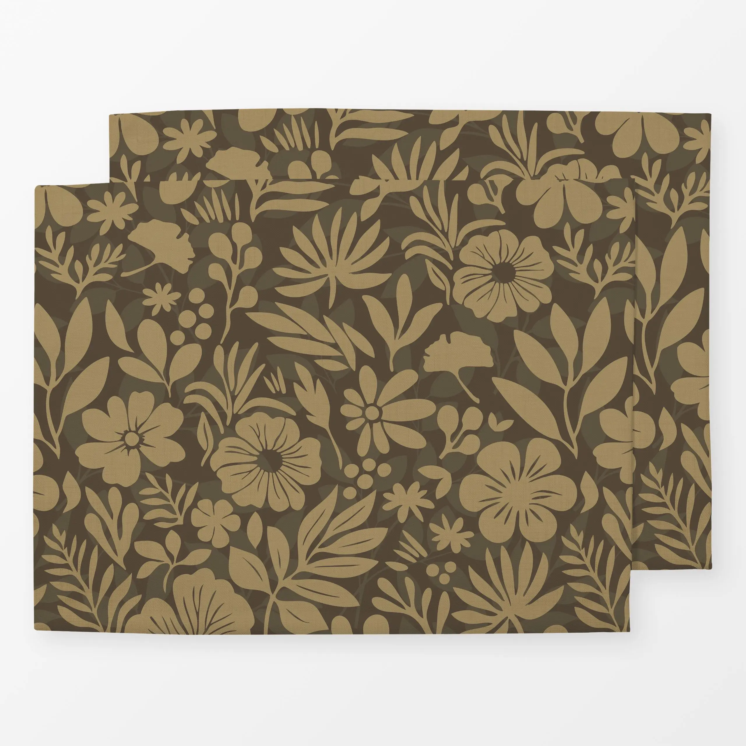 Tischset Charming Flower Shapes Brown - Blumen & Florales, Pflanzen & Botanik - von „Andrea Haase"; Natur, Blätter, modern, ...