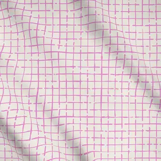 Meterware Netz Karo Rosa Beige