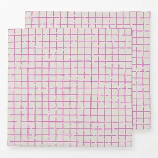 Servietten Netz Karo Rosa Beige