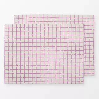 Tischset Netz Karo Rosa Beige