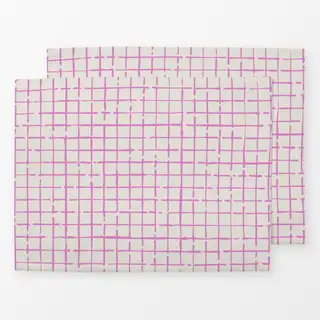 Tischset Netz Karo Rosa Beige