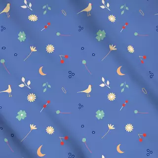 Meterware Frühling Pattern Sanftes Blau