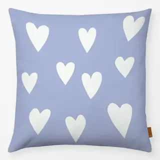 Kissen Herzen auf hellblau