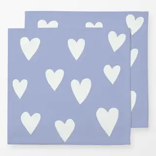 Servietten Herzen auf hellblau