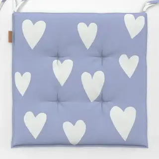 Sitzkissen Herzen auf hellblau