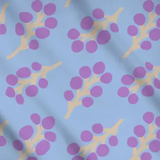 Meterware Frühling Zweige Muster blau