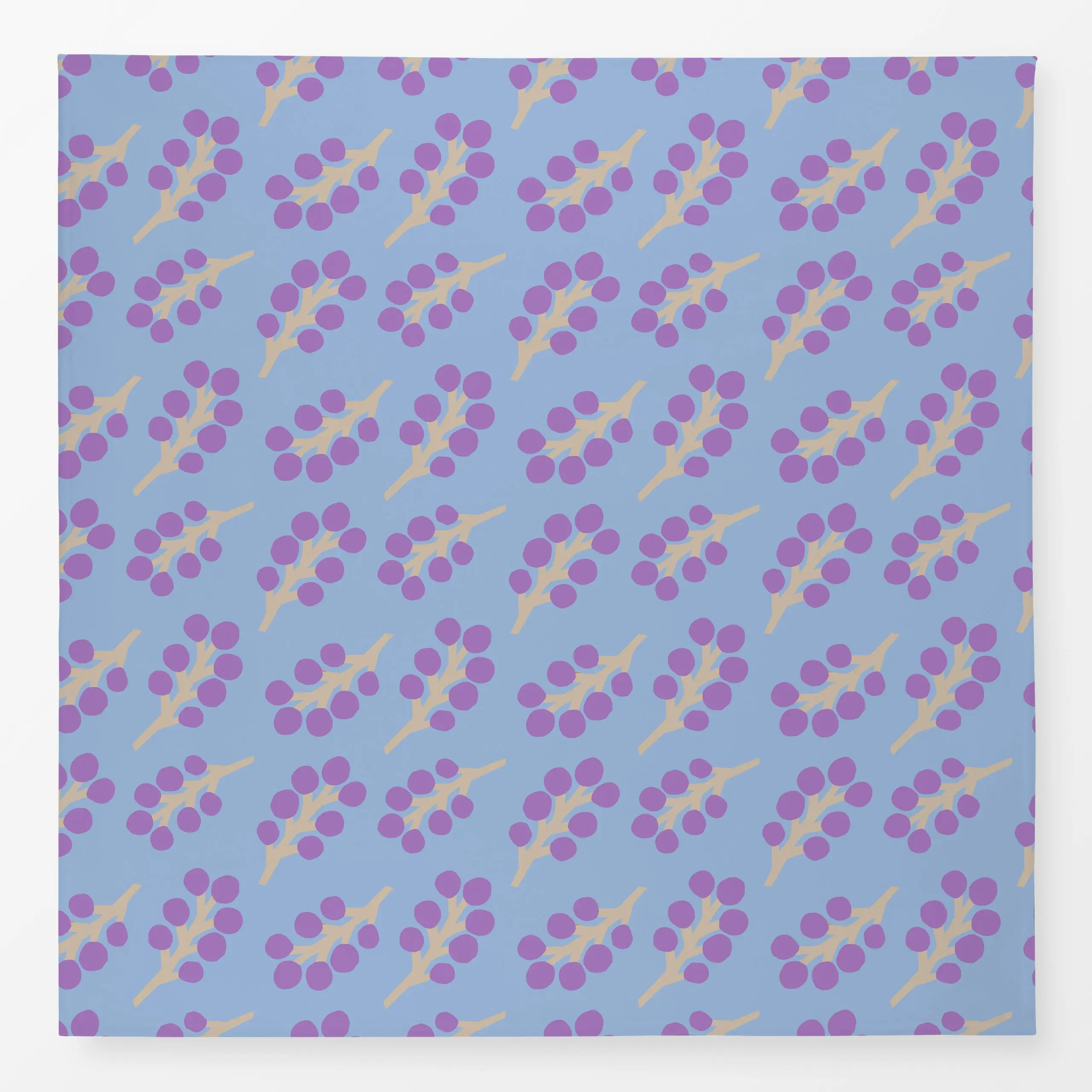 Tischdecke Frühling Zweige Muster blau, Blumen, Ostern, von Iris Knabenschuh Textildesign