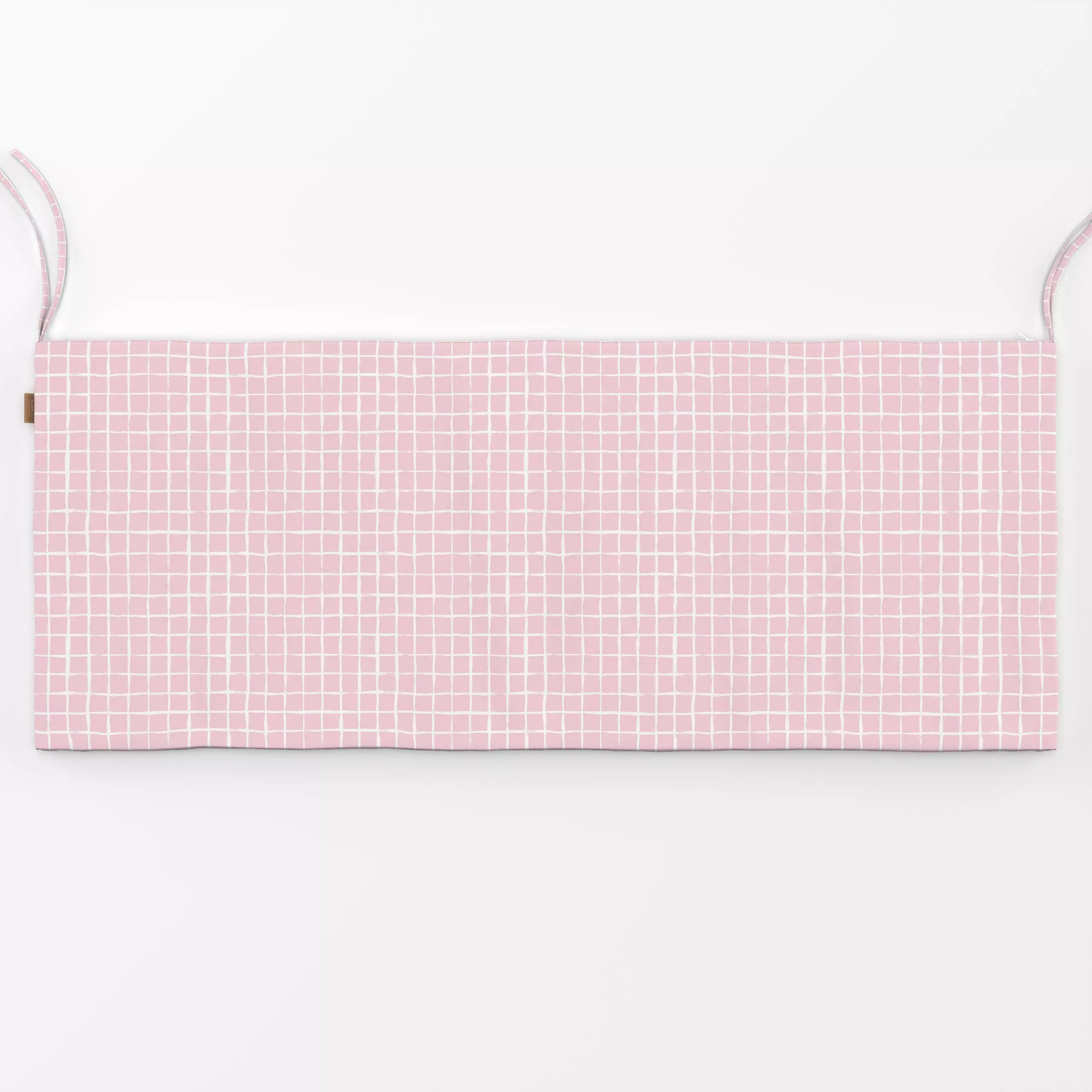 Bankauflage Malerisches Karo Rosa - Frühling, Symbole & Muster - von „Julia Schumacher"; Pinselstrich, kleingemustert, maler...