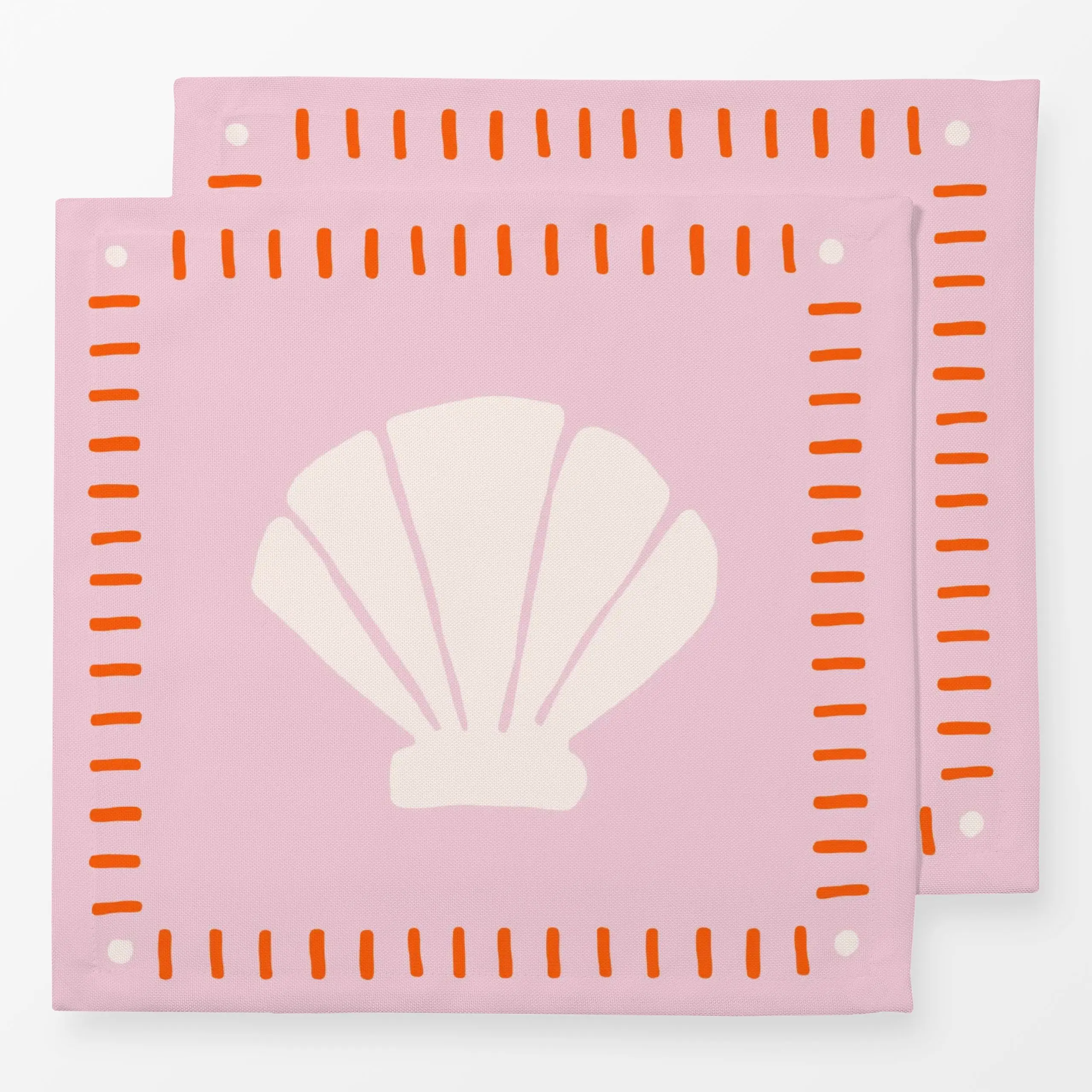 Servietten Muschel mit Rahmen - Sommer - von „Maren Gross "; Strand, Muscheln, beachvibes, sommerkollektion, Dekokissen, som...