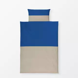 Bettwäsche Colorblocking Blau&Beige