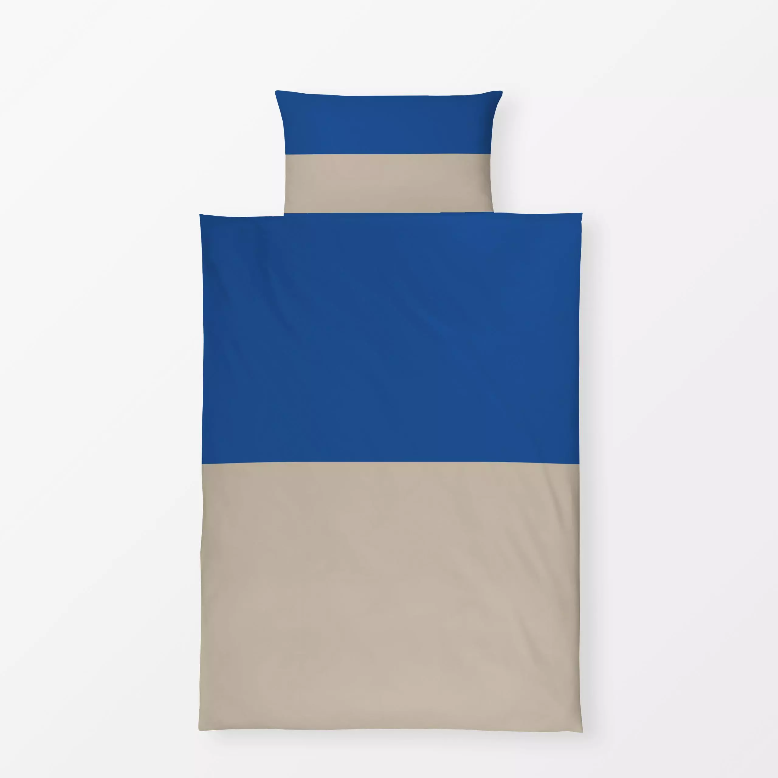 Bettwäsche Colorblocking Blau&Beige - Herbst, Winter, Symbole & Muster - von „Lisa Jasmin Bauer"; minimal, minimalistisch, C...