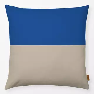 Kissen Colorblocking Blau&Beige