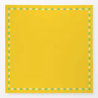 Tischdecke Blumen und Herzen gelb