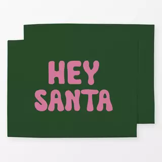 Tischset Hey Santa Grün Pink
