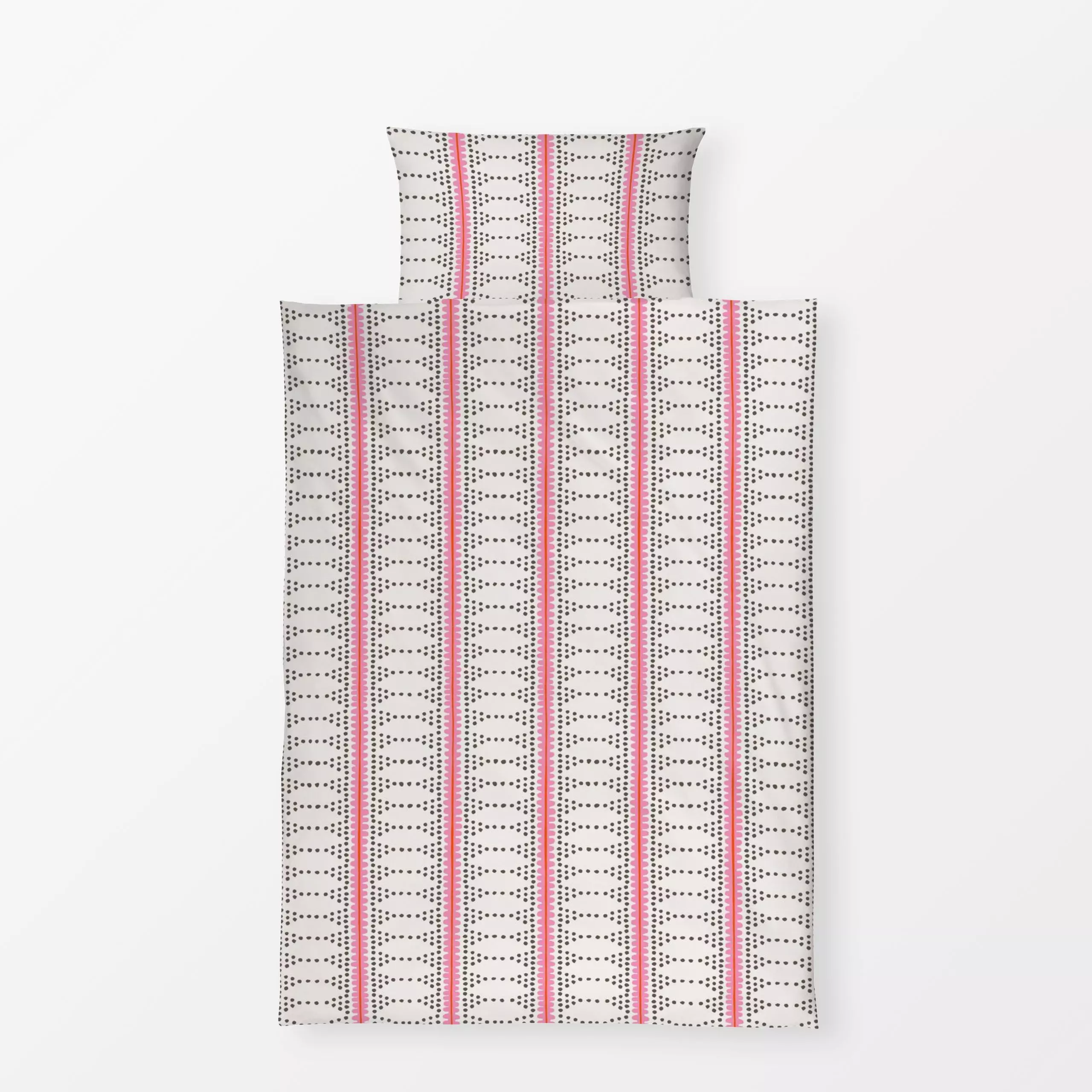 Bettwäsche boho summer stripe pink - Sommer, Symbole & Muster - von „Vivian Hasenclever"; boho, modern, gestreift, handgezei...