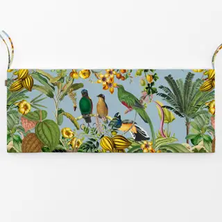 Bankauflage Exotischer Dschungel blau