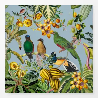 Tischdecke Exotischer Dschungel blau