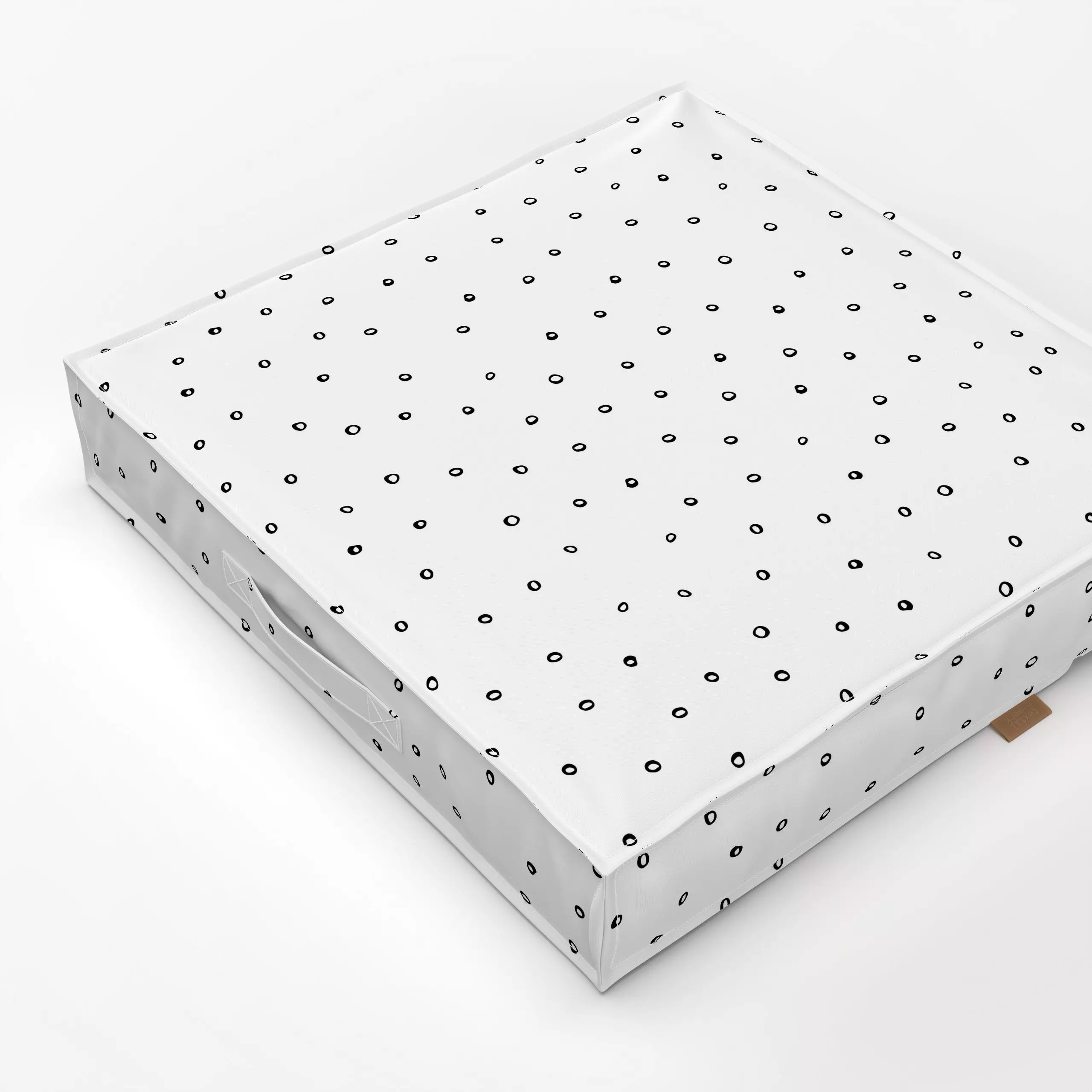 Bodenkissen Happy Bubbles black - Symbole & Muster - von „Carolin Vonhoff"; schwarz, Punkte, Wasser, Kreise, Dots, Weiss, ge...