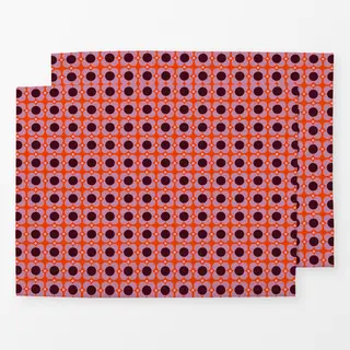 Tischset Blumen Punkte Orange
