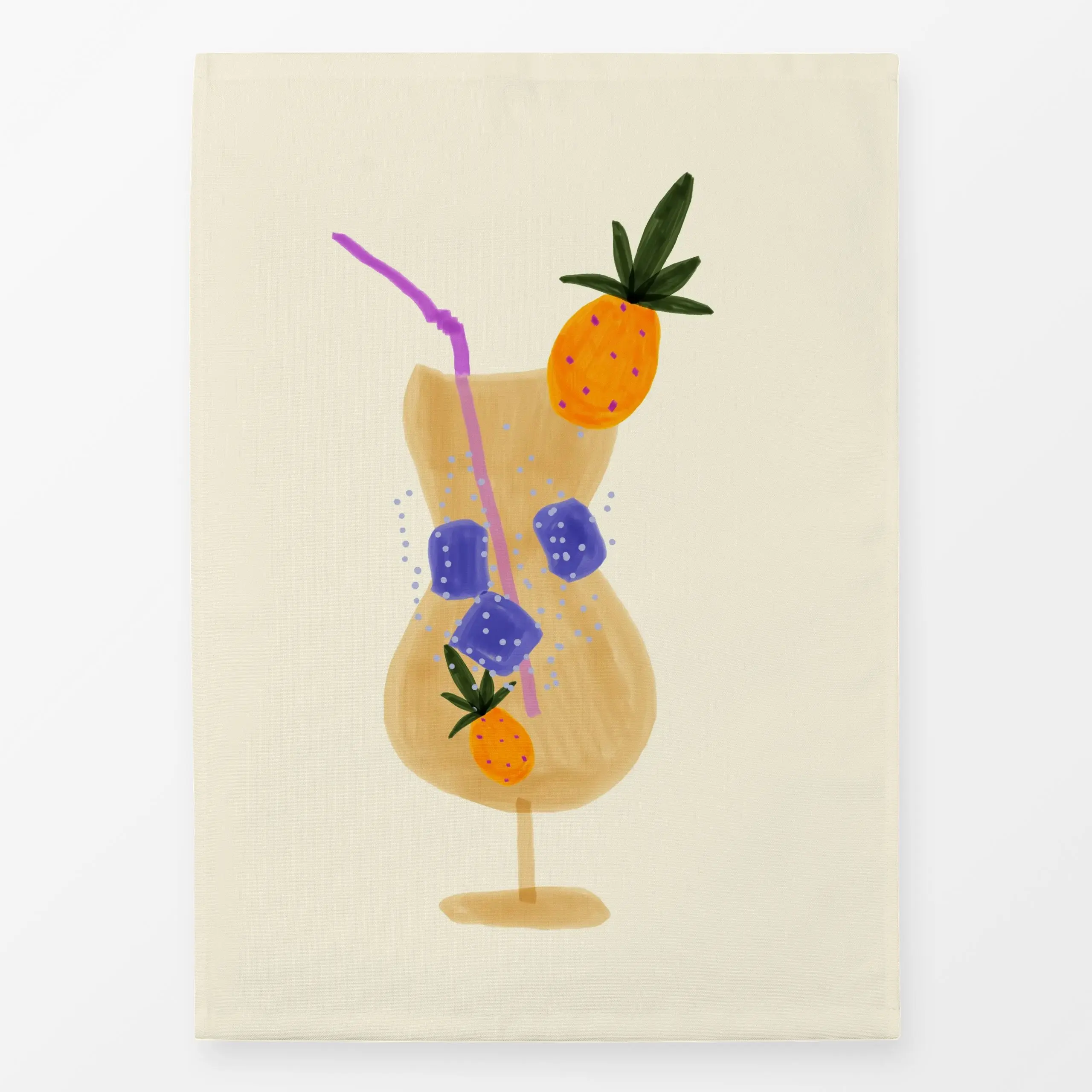 Geschirrtücher Piña Colada - Sommer, Küche, Essen & Trinken, Früchte - von „Sophie Augustin Illustration"; Ananas, Sommer, C...