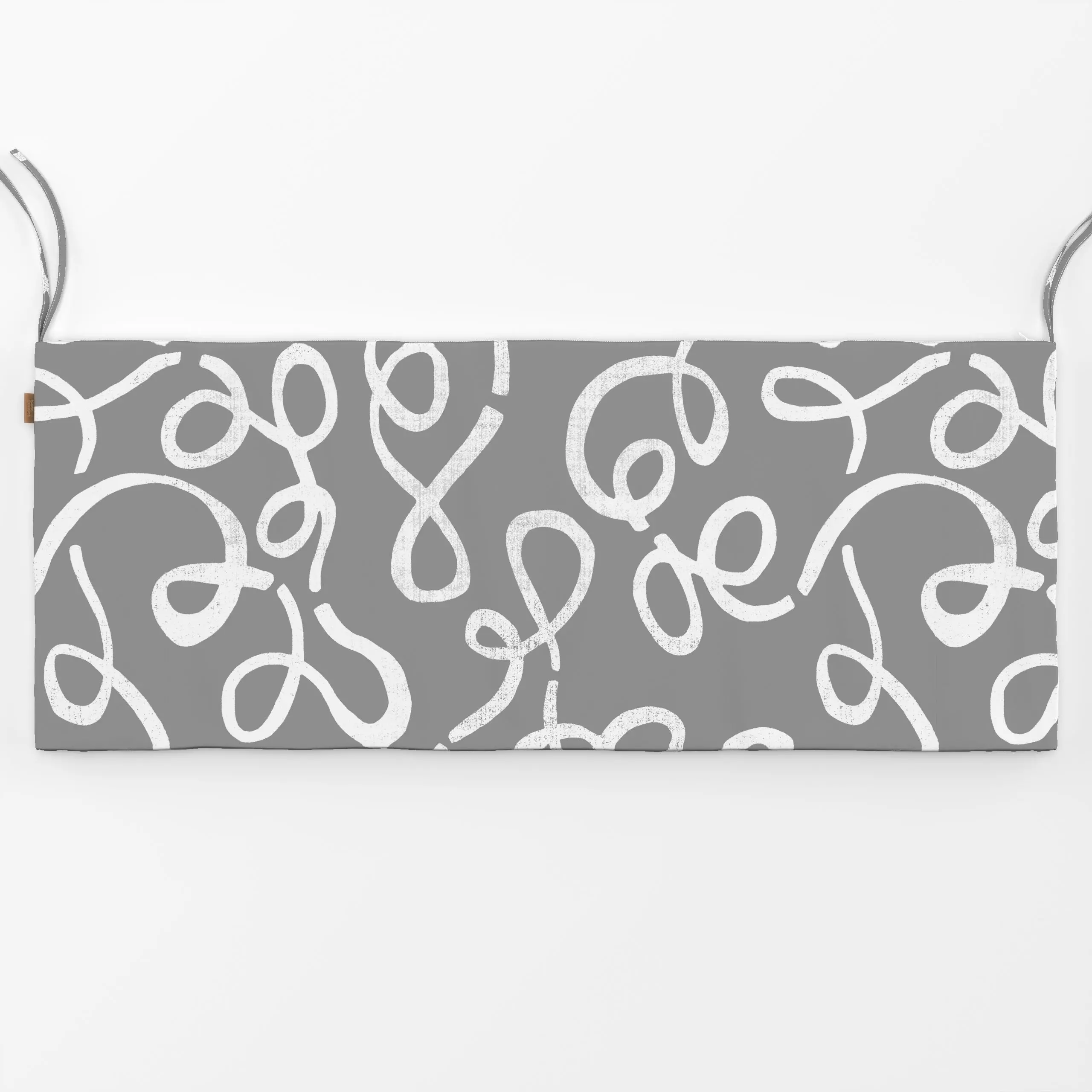 Bankauflage Abstract Bows grau - Symbole & Muster - von „Studio Kesse"; boho, minimal, Linien, abstrakt, grafisch, Scandi, N...
