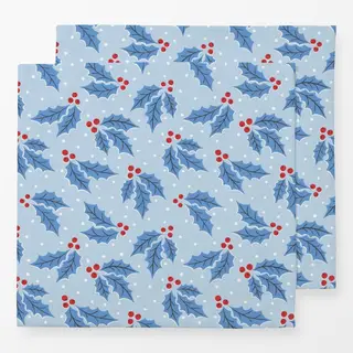 Servietten Tossed Holly red blue
