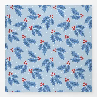 Tischdecke Tossed Holly red blue