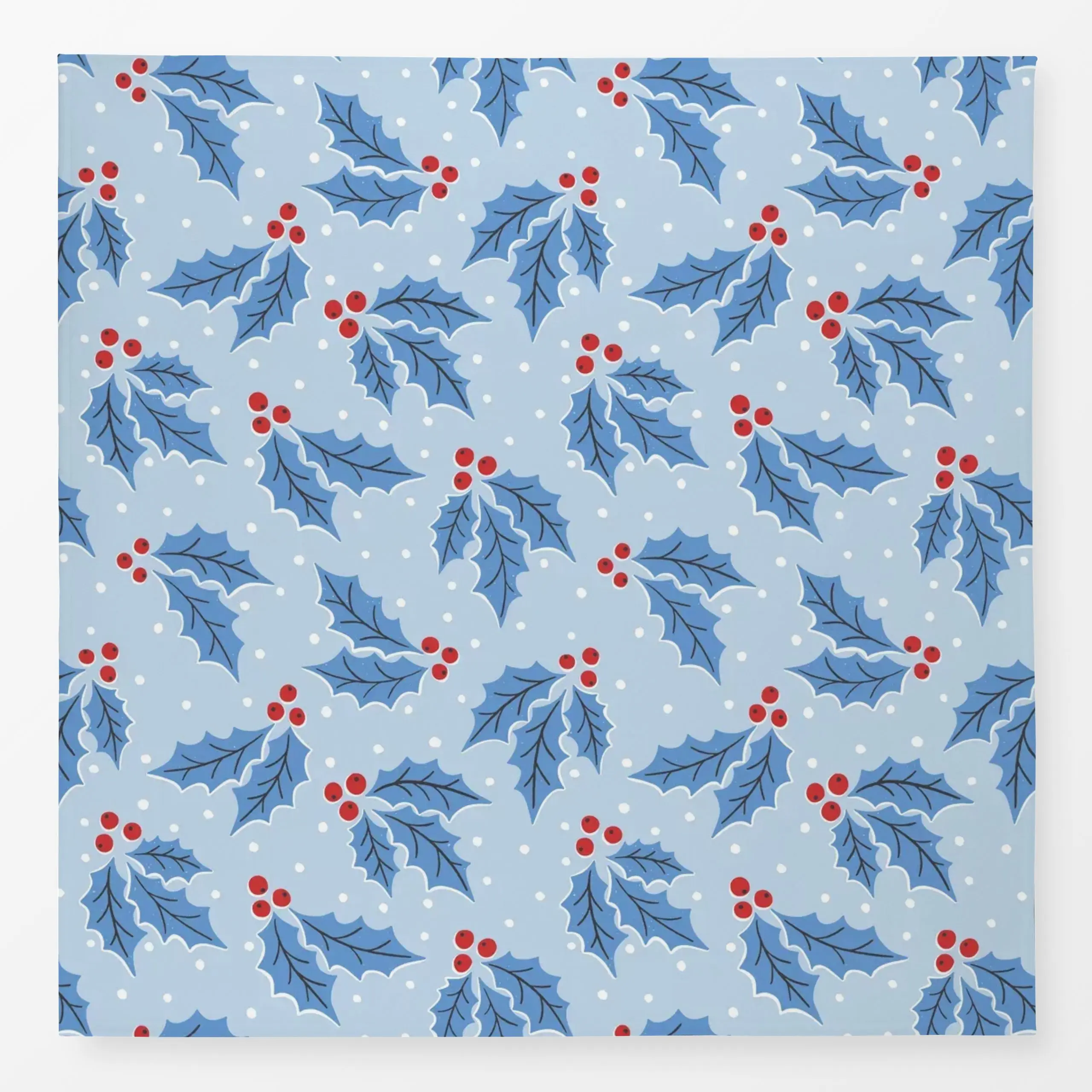 Tischdecke Tossed Holly red blue - Weihnachten, Winter, Pflanzen & Botanik - von „Vivian Hasenclever"; Weihnachten, Kinderzi...