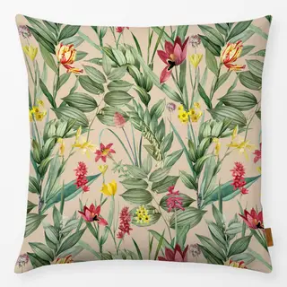 Kissen Exotische Pflanzenwelt beige