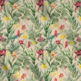 Meterware Exotische Pflanzenwelt beige