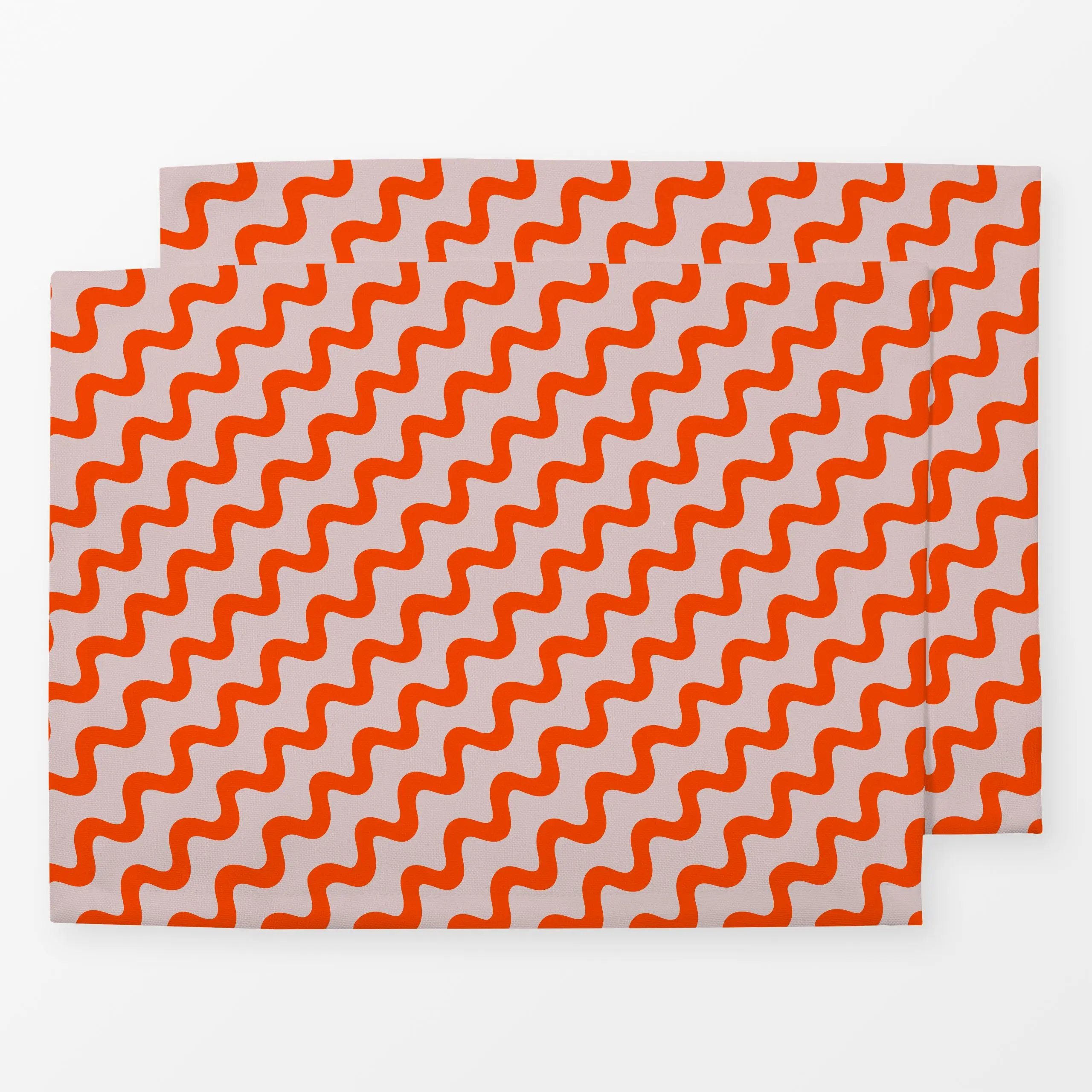 Tischset Wellenmuster Beige Orange - Herbst, Symbole & Muster - von „Sophie Augustin Illustration"; Muster, wellen, Herbst, ...