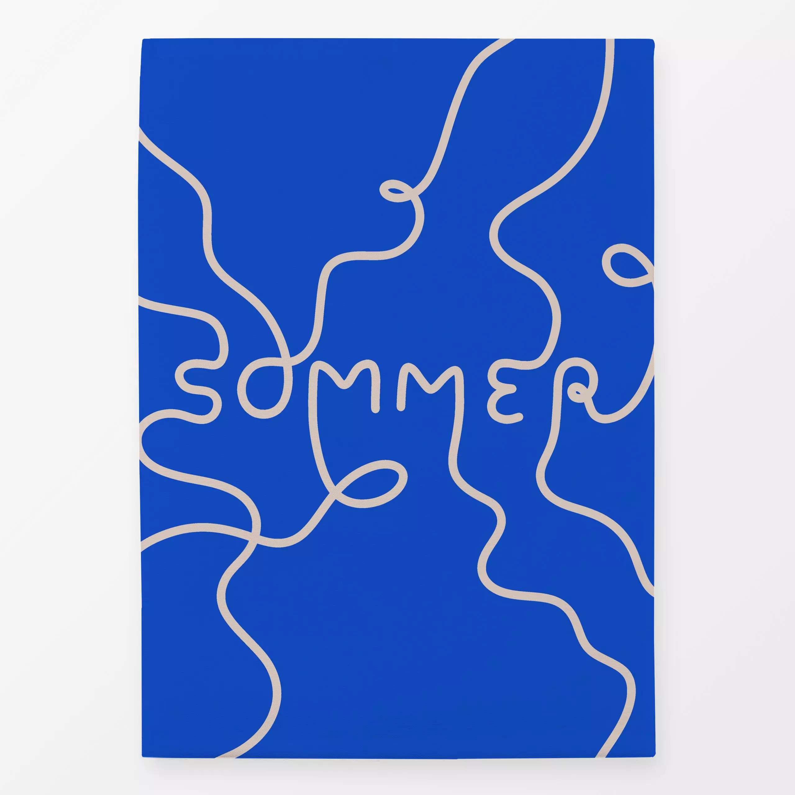 Geschirrtücher Sommer Blau - Sprüche & Schriftzüge, Symbole & Muster - von „Studio Kesse"; Linien, Sonne, Sommer, blau, typo...