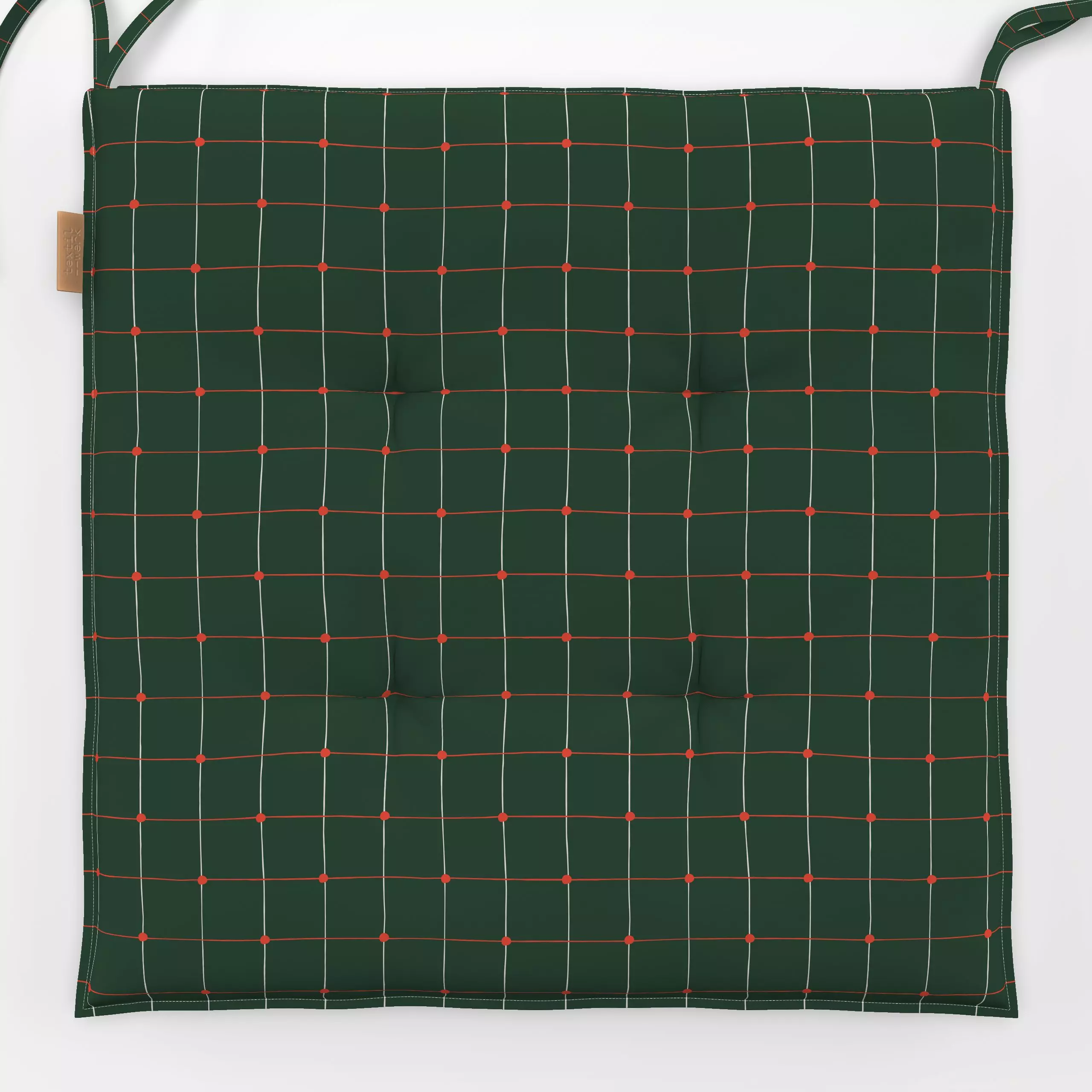 Sitzkissen Karomuster grün rot - Weihnachten, Winter, Symbole & Muster - von „Carolin Vonhoff"; Muster, Linien, Punkte, Weih...