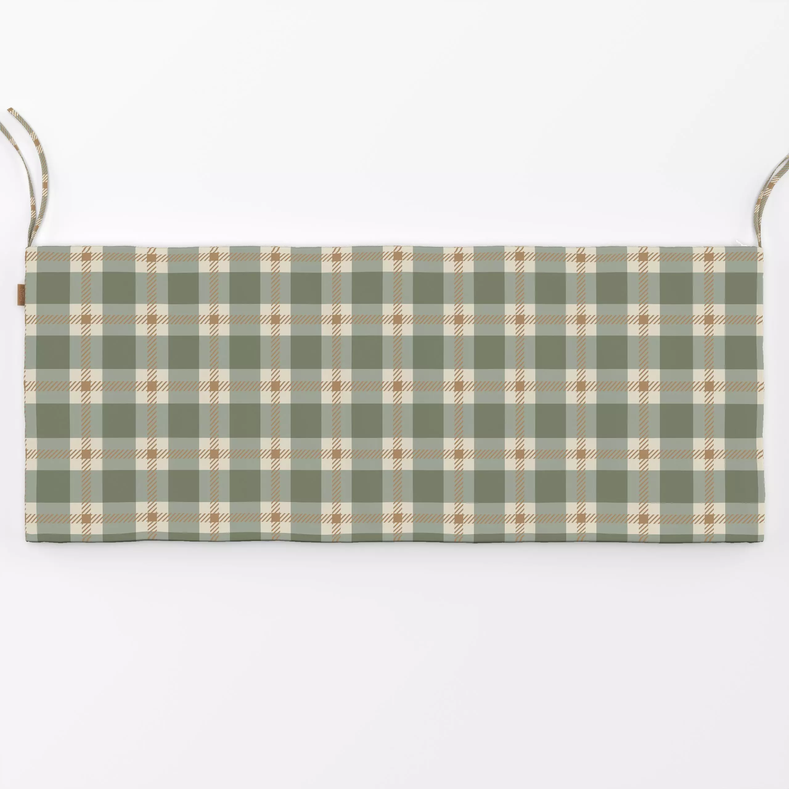 Bankauflage Plaid green - Herbst, Symbole & Muster - von „Katrin Graff"; Salbei, landhaus, herbstlich, Landhausstil, caramel...