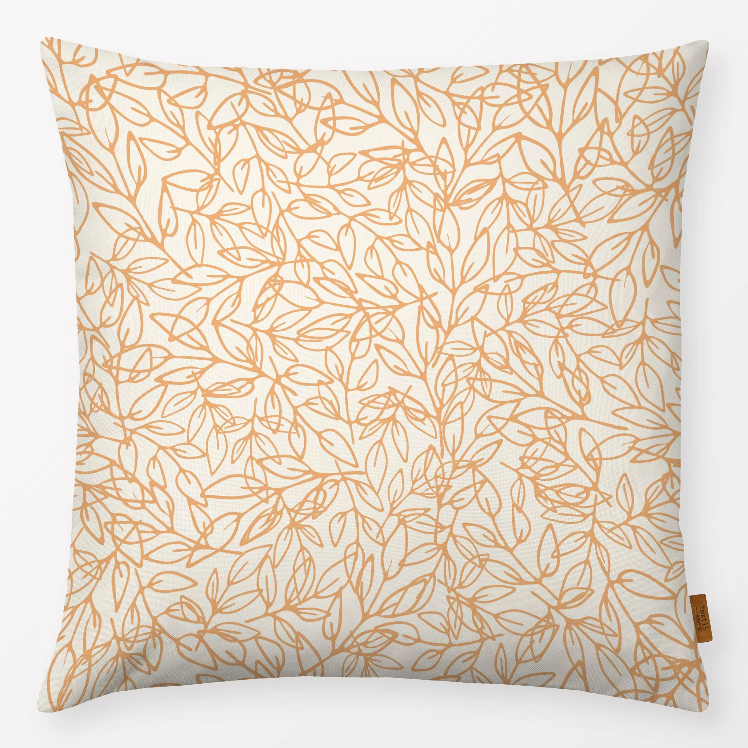 Kissen Zweige beige gelb - Frühling, Symbole & Muster, Pflanzen & Botanik - von „Kathrin Woo"; Muster, Zweige, modern, versp...