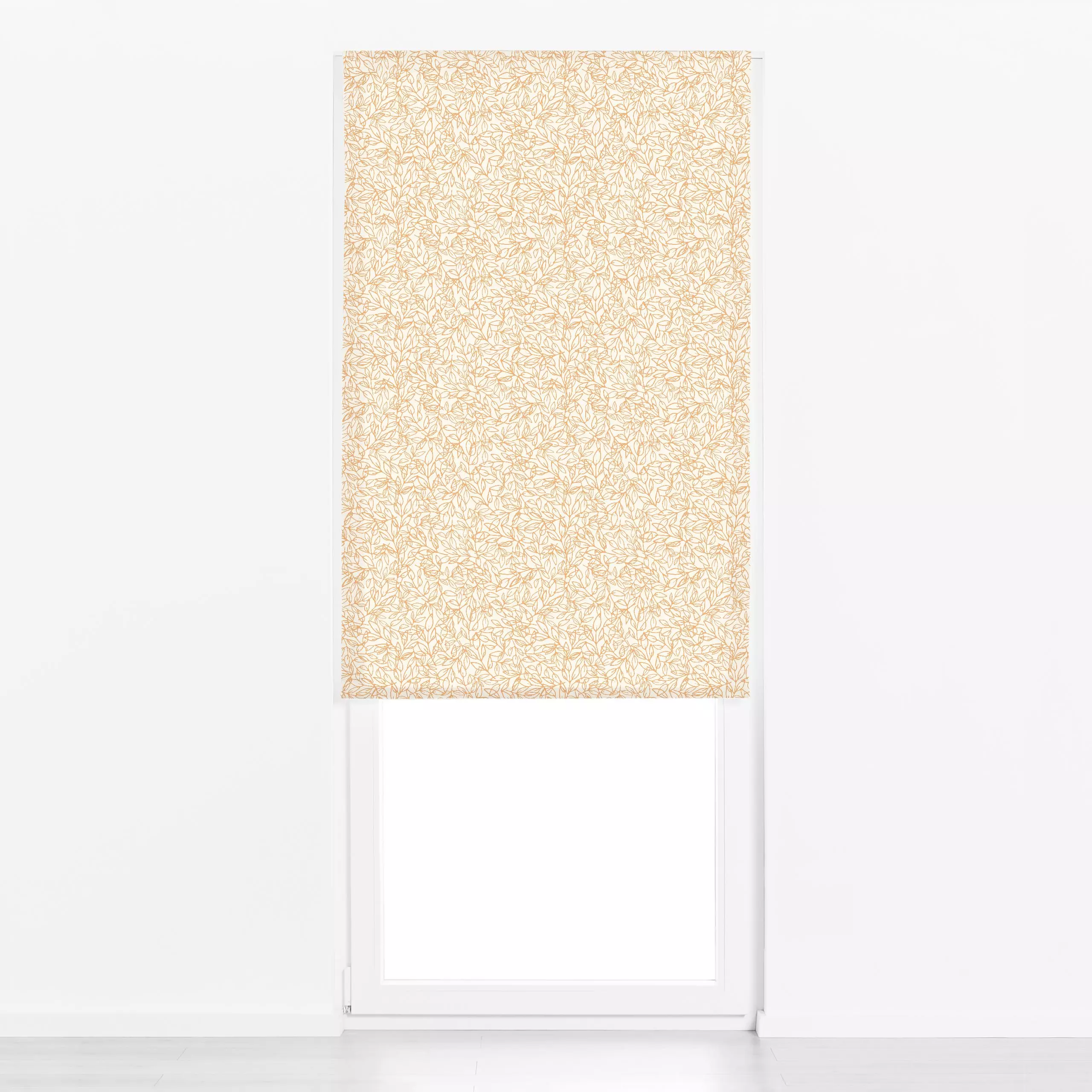 Raffrollo Zweige beige gelb - Frühling, Symbole & Muster, Pflanzen & Botanik - von „Kathrin Woo"; Muster, Zweige, modern, ve...
